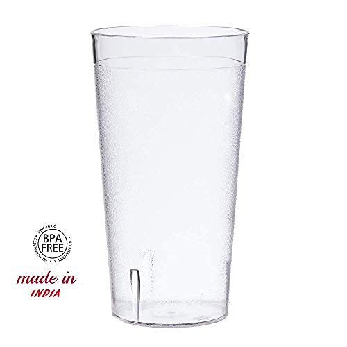 NJ Restaurant Tumbler Beverage Cup, Stackable Cups, Break-Resistant Commercial Polycarbonate Glasses, Unbreakable Glass Pebbled Texture: 300 ml - Set of 6 Pcs - Image 2