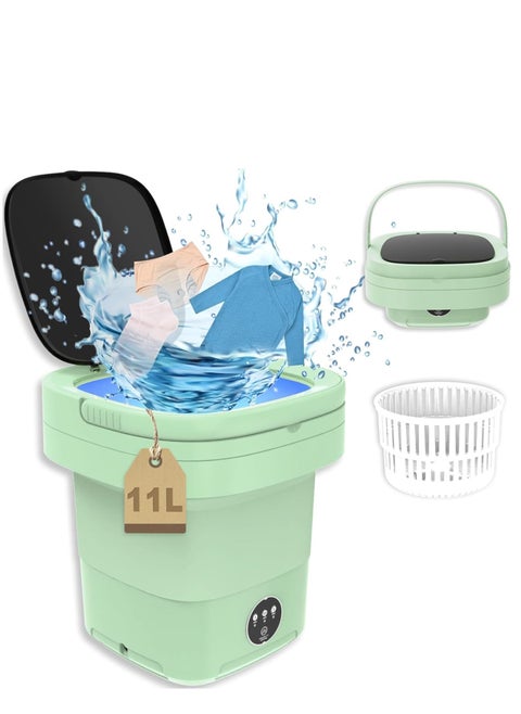 Portable washing machine,Mini Washer,11L upgraded large capacity foldable Washer,Deep cleaning of underwear,baby clothes and other small clothes,Suitable for apartment,dormitories,hotel