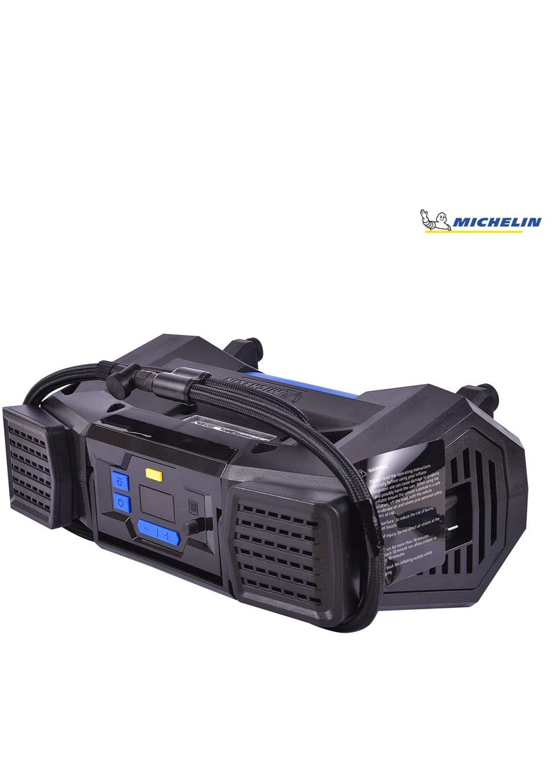 Michelin - MICHELIN 12314 PROGRAMMABLE SUPERFAST 4×4/SUV Digital TYRE INFLATOR with Pre-Set, Bleed Valve, 3 Piece adaptors and LED Light - Image 1