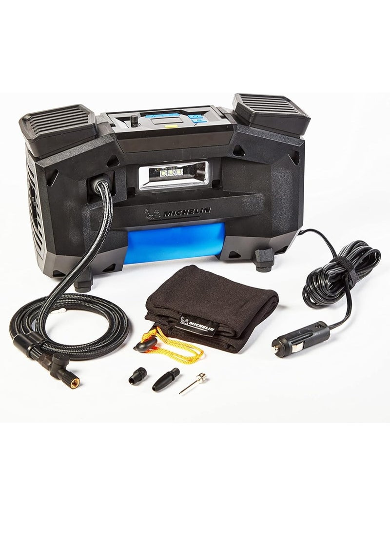 Michelin - MICHELIN 12314 PROGRAMMABLE SUPERFAST 4×4/SUV Digital TYRE INFLATOR with Pre-Set, Bleed Valve, 3 Piece adaptors and LED Light - Image 1