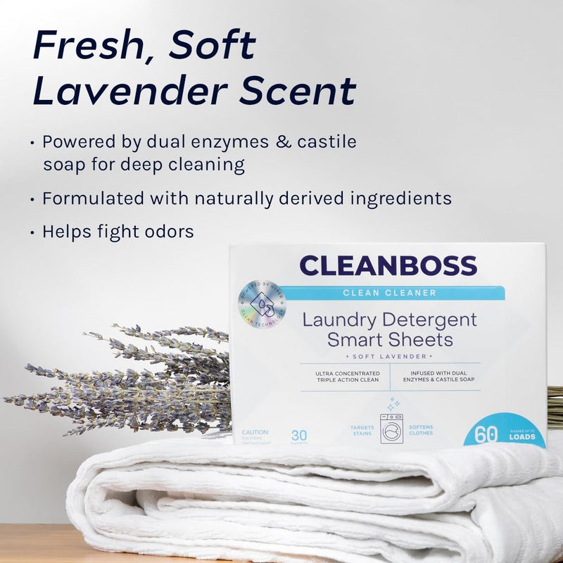 CleanBoss Laundry Detergent Smart Sheets - 60 Sheets - Image 2