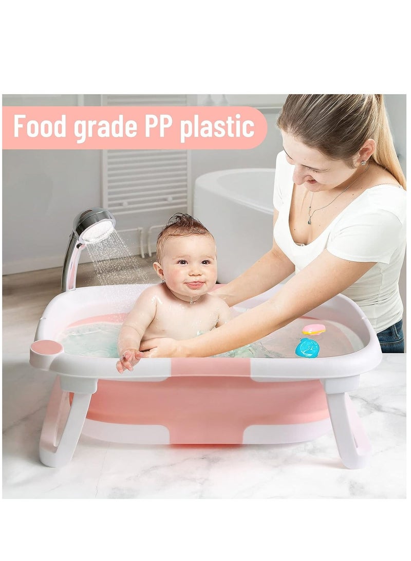 عربست حوض استحمام قابل للطي للأطفال قابل للطي ، حوض استحمام محمول آمن مع وسادة مسند الماء ، دعم الأرجل مانع للانزلاق مناسب لحديثي الولادة - Image 2