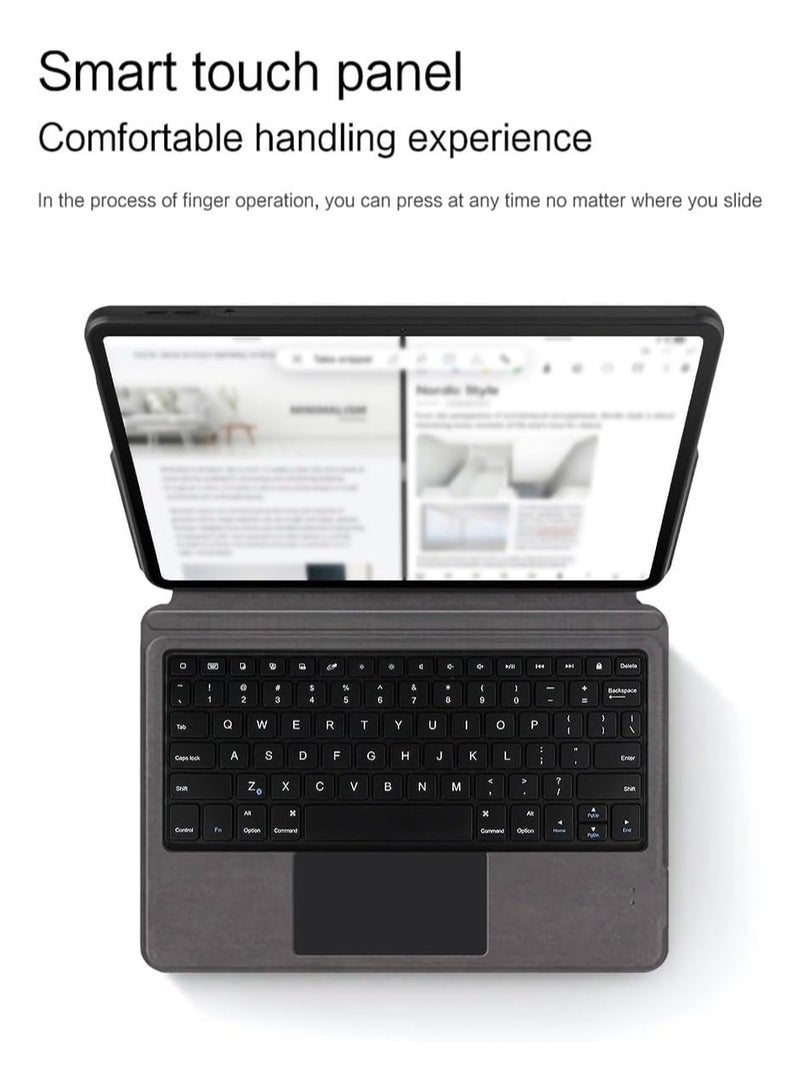 Compatible Keyboard Case for Lenovo Xiaoxin pad11 (2025), Removable Wireless Touchpad Touchpad Keyboard, Leather Case with Multi-Angle Stand - Image 2