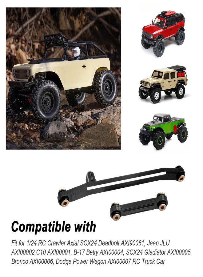 Hobbypark Aluminum Steering Rod Tie Links High-Tightening Linkage for Axial SCX24 Gladiator Bronco C10 JLU Deadbolt B17 1/24 RC Crawler (Black) - Image 2