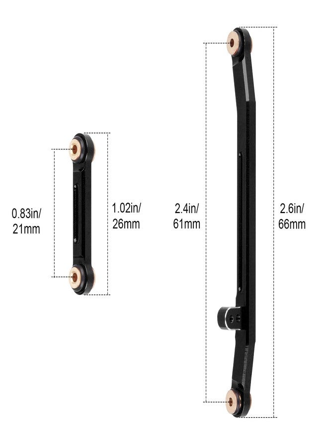 Hobbypark Aluminum Steering Rod Tie Links High-Tightening Linkage for Axial SCX24 Gladiator Bronco C10 JLU Deadbolt B17 1/24 RC Crawler (Black) - Image 5