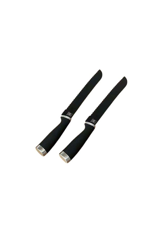 kik Stainless steel knife in a serrated granite finish - Image 1