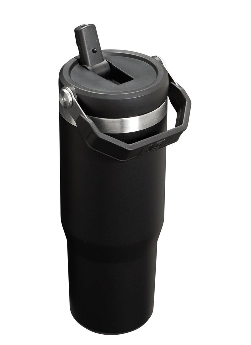 Stanley - STANLEY IceFlow Stainless Steel Tumbler with Straw - Vacuum Insulated Water Bottle for Home, Office or Car - Reusable Cup with Leak-Resistant Flip Straw, Keeps Drinks Cold for 12 Hours or Iced for 2 Days, 30 oz Black - Image 1