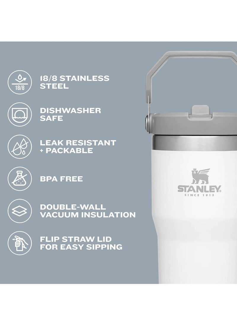 Stanley - STANLEY IceFlow Stainless Steel Tumbler with Straw - Vacuum Insulated Water Bottle for Home, Office or Car - Reusable Cup with Leak-Resistant Flip Straw, Keeps Drinks Cold for 12 Hours or Iced for 2 Days, 30 oz Black - Image 1