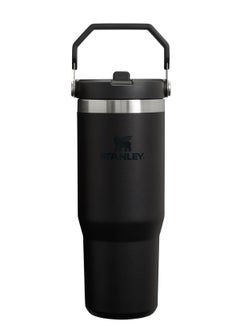 STANLEY IceFlow Stainless Steel Tumbler with Straw - Vacuum Insulated Water Bottle for Home, Office or Car - Reusable Cup with Leak-Resistant Flip Straw, Keeps Drinks Cold for 12 Hours or Iced for 2 Days, 30 oz Black