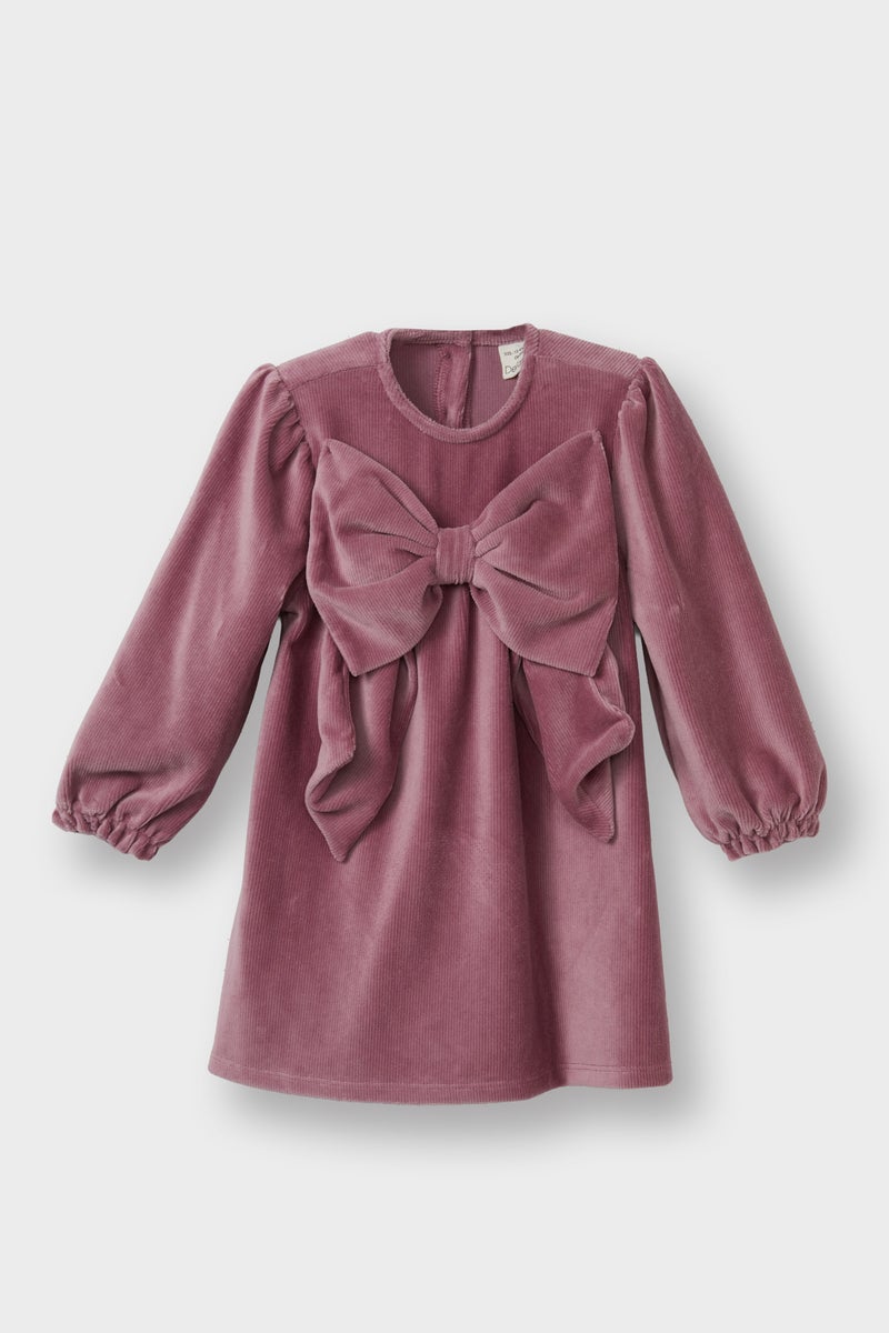 ديفاكتو فستان محبوك بأكمام طويلة ورقبة دائرية لطفلة - Image 1