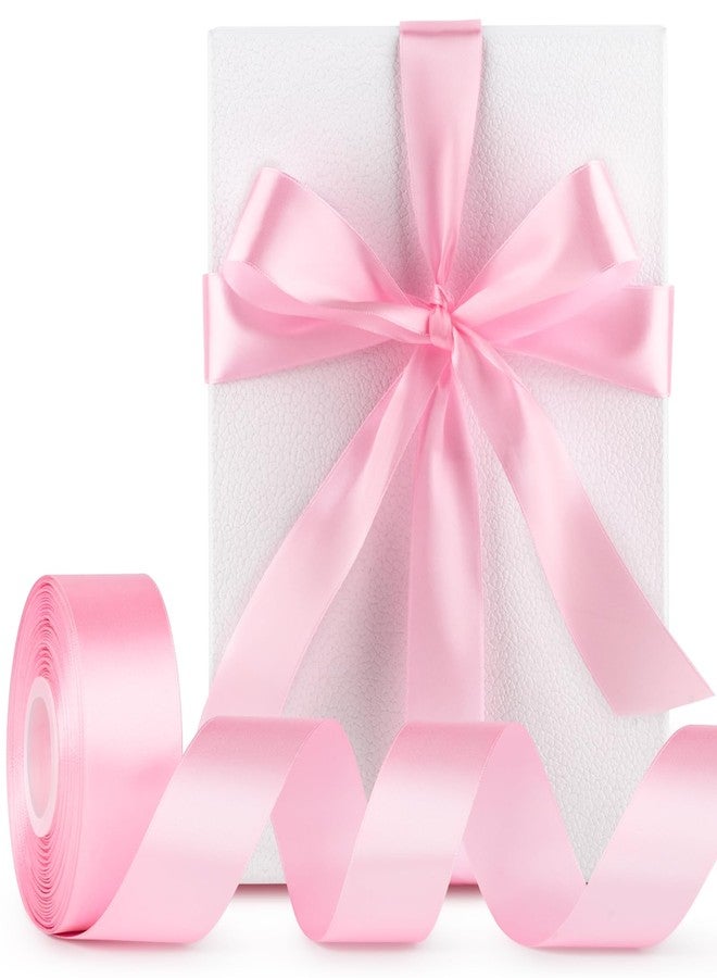 Mauproy 1-1/2 Inch Wide Pink Satin Ribbon, 50 Yards Solid Polyester Fabric Ribbon for Roses Making, Gift Wrapping, Wedding Decorations, Crafts, Bows, Flower Bouquets - Image 3