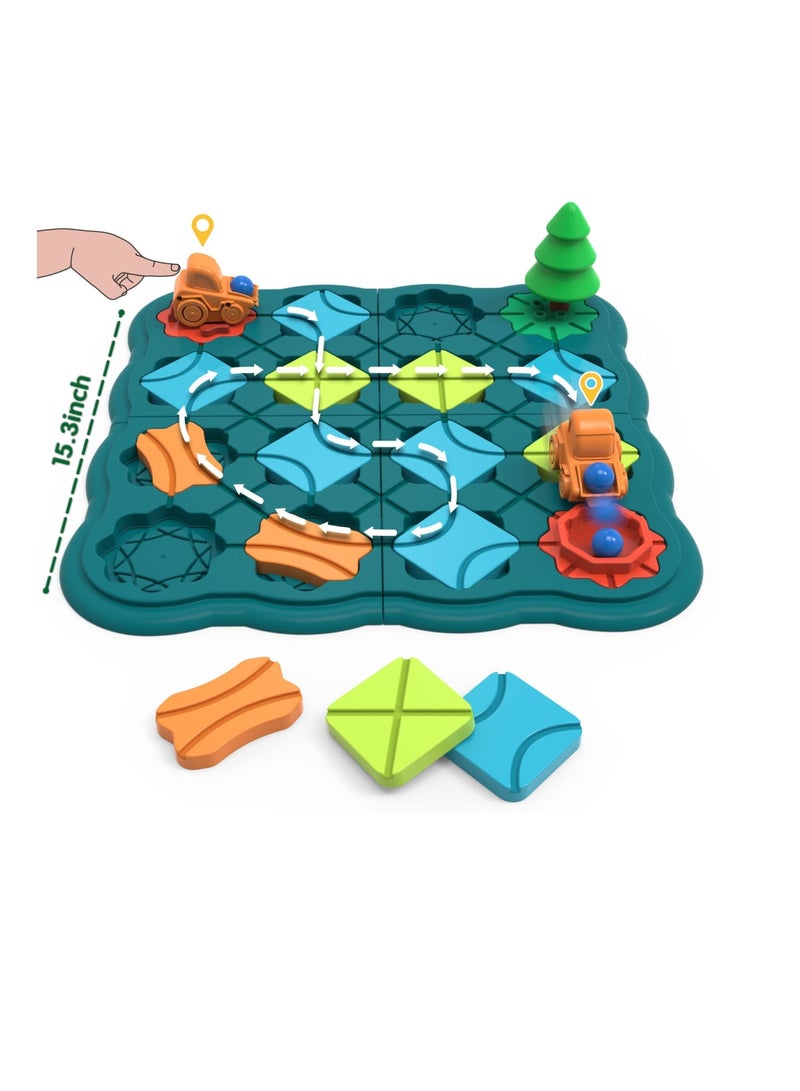SOLARAE Logic Road Builder Games, Kids Toys STEM Board Games, Brain Teasers Puzzles for 3 - 7 Year Old Boys Girls, Educational Montessori Birthday Gifts for Ages 4-8, Preschool Classroom Learning - Image 1