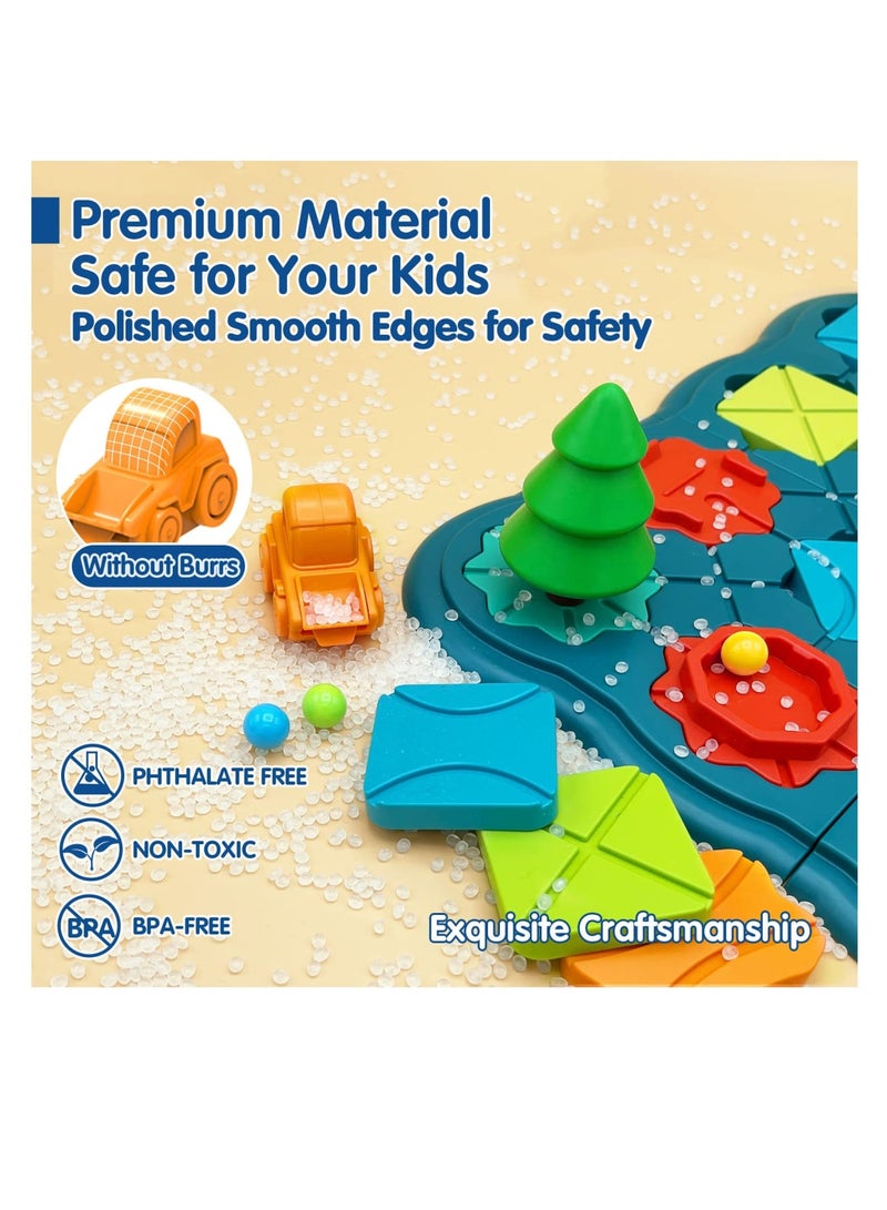 SOLARAE Logic Road Builder Games, Kids Toys STEM Board Games, Brain Teasers Puzzles for 3 - 7 Year Old Boys Girls, Educational Montessori Birthday Gifts for Ages 4-8, Preschool Classroom Learning - Image 5