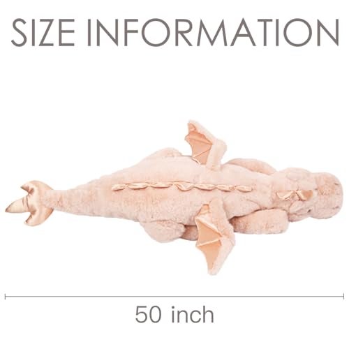 ARELUX Giant 50in 3Lb Big Pink Dragon Large Stuffed Animals Cute Plush Toy Fuzzy Jumbo Dinosaur Pillow Plushies with Wings Cuddly Soft Pterosaur Plushie for Friends Family Member - Image 5