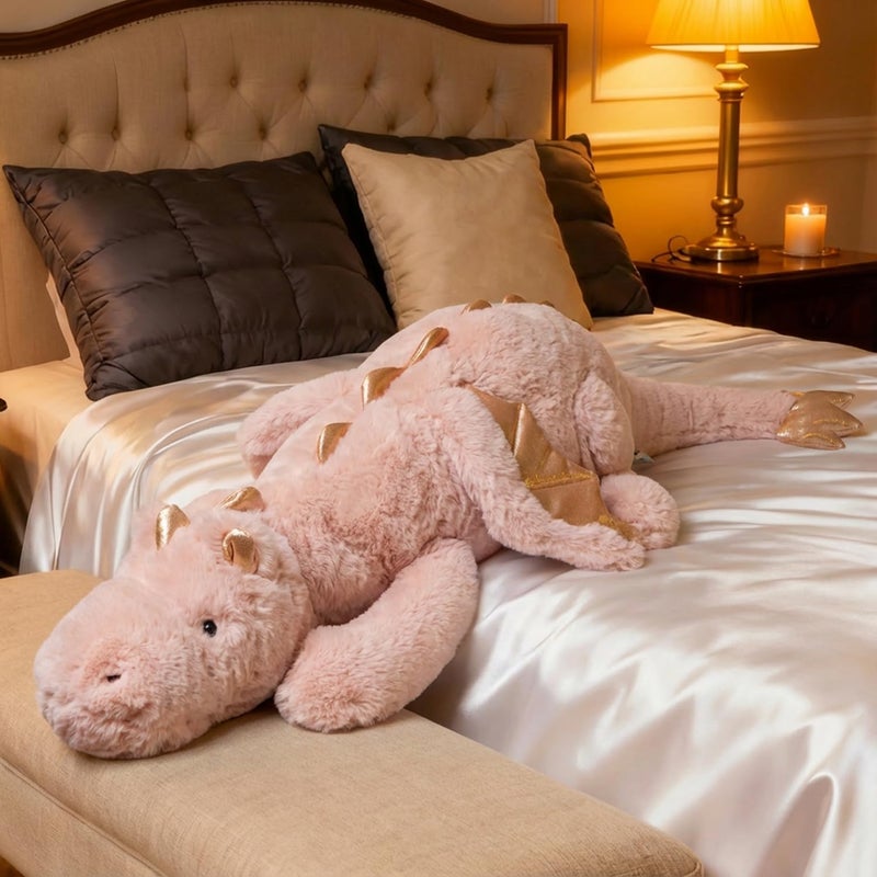 ARELUX Giant 50in 3Lb Big Pink Dragon Large Stuffed Animals Cute Plush Toy Fuzzy Jumbo Dinosaur Pillow Plushies with Wings Cuddly Soft Pterosaur Plushie for Friends Family Member - Image 3