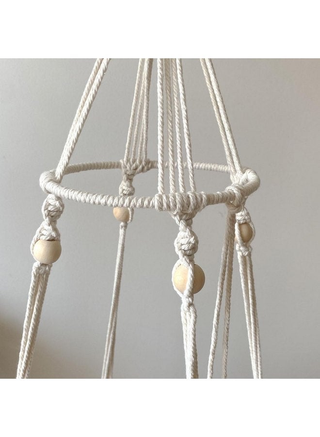 White Macrame Cat Hammock Boho Cat Hammock Bed Indoor Bohemian Cat Hanging Bed Cat Sleeping Bed Home Cat Swing 55.11 * 15.75 Inches - Image 5