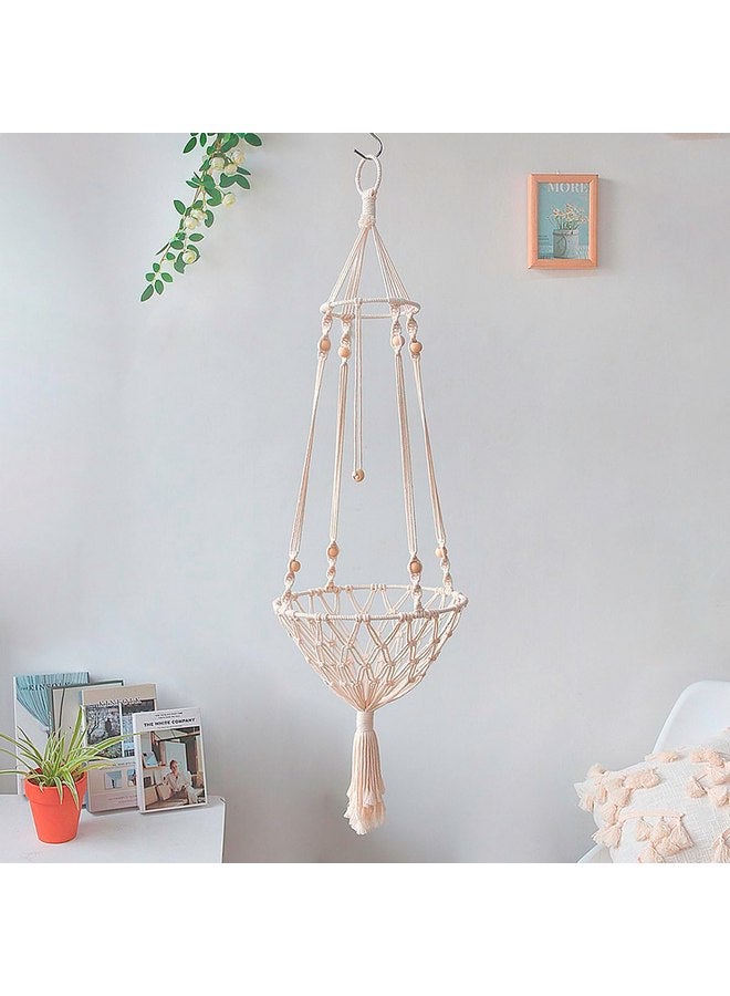 White Macrame Cat Hammock Boho Cat Hammock Bed Indoor Bohemian Cat Hanging Bed Cat Sleeping Bed Home Cat Swing 55.11 * 15.75 Inches - Image 2