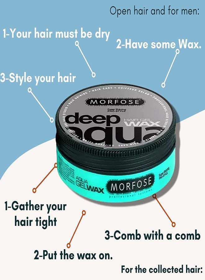 MORFOSE Morfose Deep Aqua Hair Gel Wax 175ml: Flexible Hold & Natural Shine - Image 4