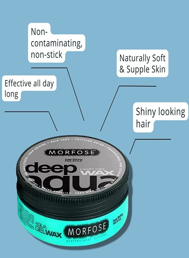 MORFOSE Morfose Deep Aqua Hair Gel Wax 175ml: Flexible Hold & Natural Shine - Image 5