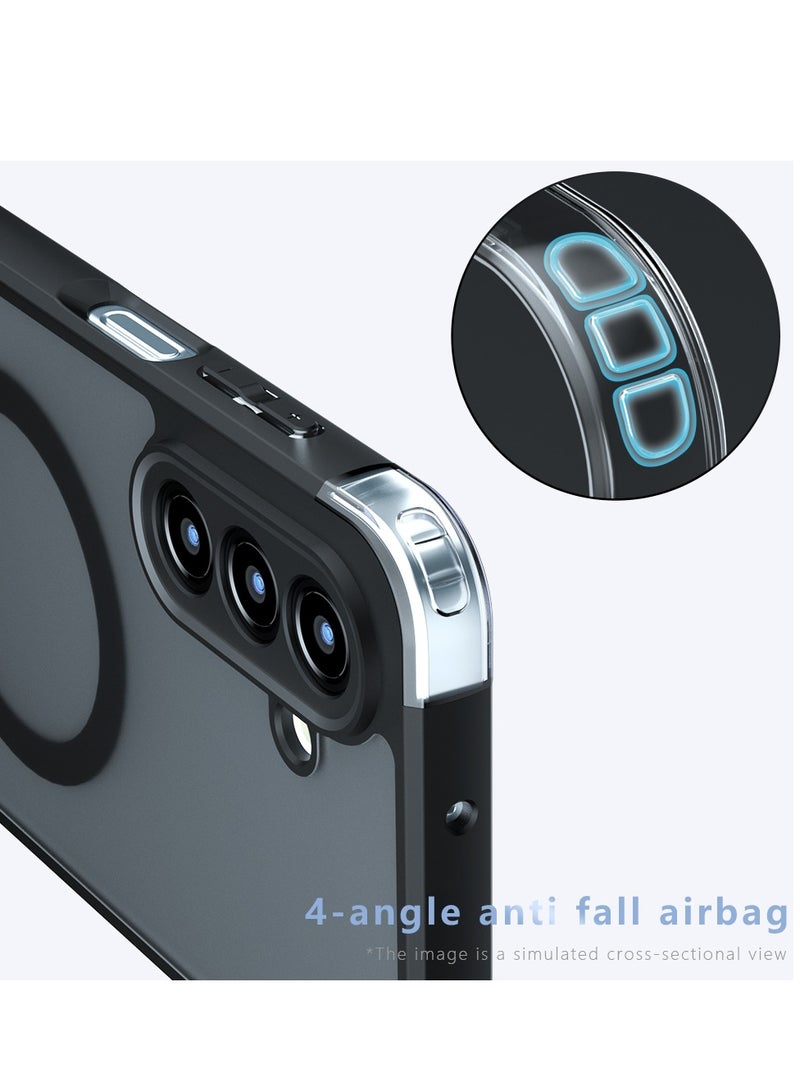 Magnetic Case for Samsung Galaxy A17 5G, Frosted Translucent Back Protective Slim Phone Cover, Anti-Fingerprints, Anti-Fall Drop Protection, Shockproof Case for Samsung Galaxy A17 5G (Black) - Image 3