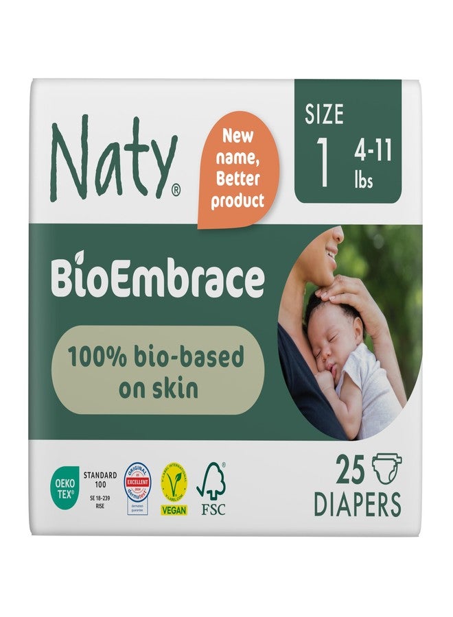 ECO by Naty Naty BioEmbrace Baby Newborn Diapers Size 1 (4-11 lbs) | 100% Biobased on Skin | Plant-Based Softness | Dermatologically Tested, Super Absorbent | 25 Count - Image 1
