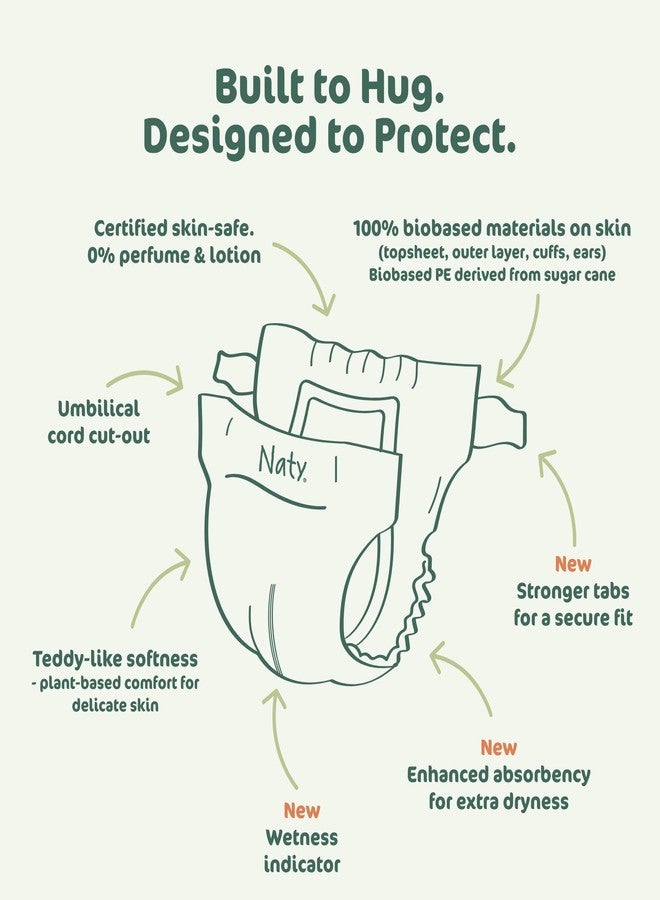 ECO by Naty Naty BioEmbrace Baby Newborn Diapers Size 1 (4-11 lbs) | 100% Biobased on Skin | Plant-Based Softness | Dermatologically Tested, Super Absorbent | 25 Count - Image 2