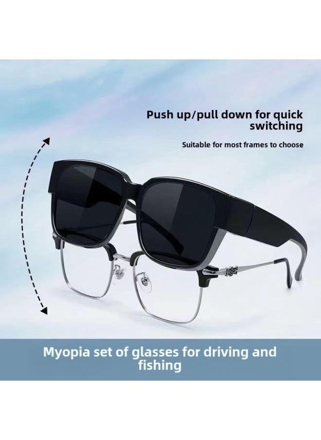 Generic Set Of Glasses Myopia Sunglasses Tide Clip Polarized Anti-ultraviolet Driving Special Ultra-light Short-range Mirror Frame Sunglasses For Women 