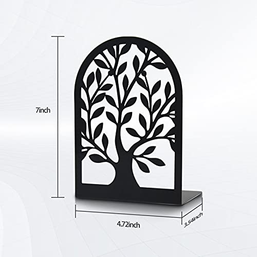 Umikk Book Ends, Bookends for Shelves, Tree Book End to Hold Books, Metal Bookend Stopper, Non-Skid Book Holder, Black Book Supports for Office Home Kitchen, Modern Decorative Bookends(3 Pair/6 Pcs) - Image 5