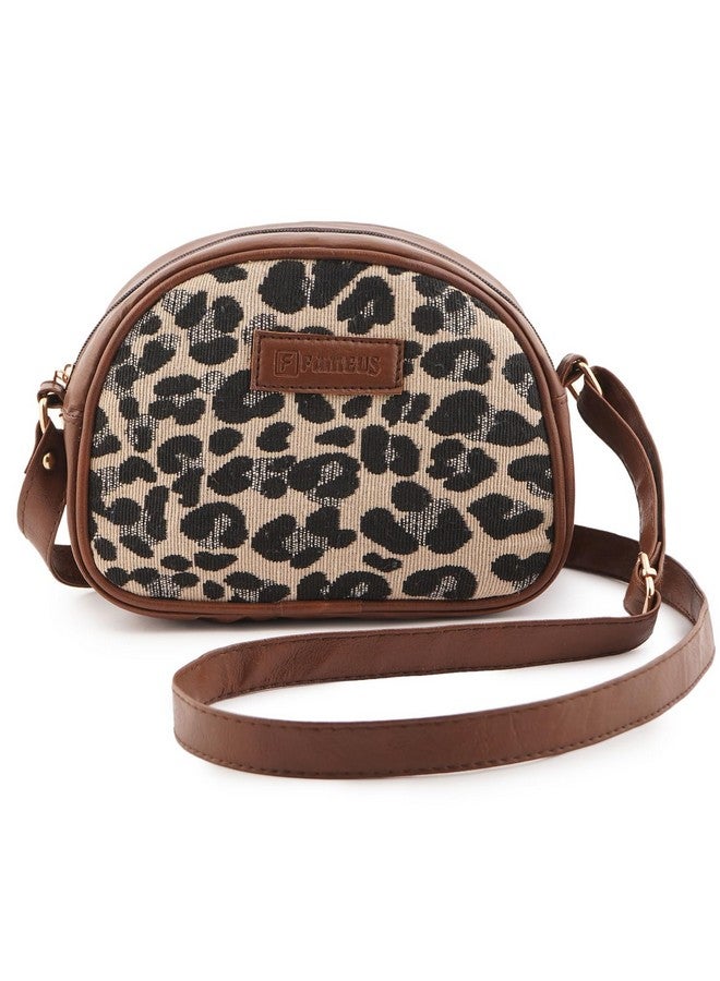 FAMEUS Women's Sling Crossbody Bag for Daily Use | Stylish Jute & Faux Leather Shoulder Purse for Office, Travel & Casual Outfits (Leopard Printed) - Image 1