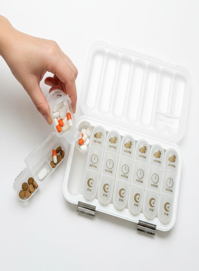 Zoriada 21 Grids Large Capacity Pill Organizer, Creative Moisture-Proof Weekly Pill Box - Image 3