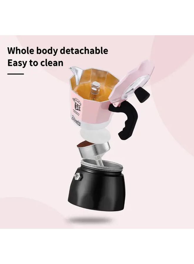 Bincoo قدرة الموكا ذات الصمام المزدوج مجموعة وردية 100 مرشح ألومنيوم تسخين سريع غير لاصق - Image 5