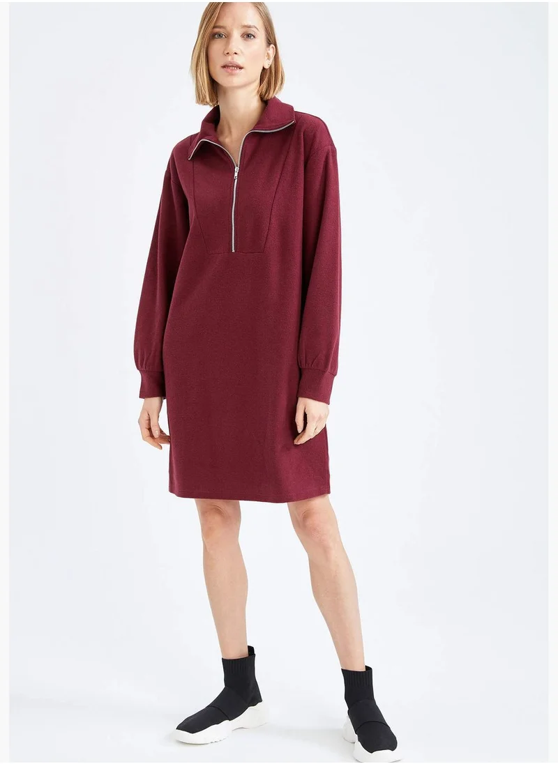 DeFacto Long Sleeve Zippered Mini Dress
