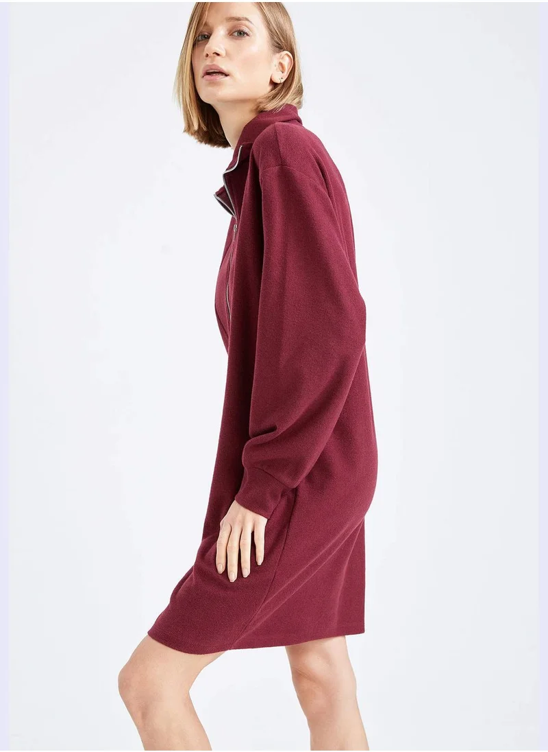 DeFacto Long Sleeve Zippered Mini Dress