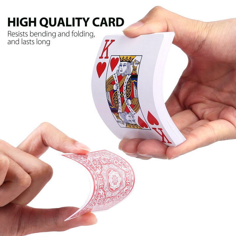 LotFancy Playing Cards, Large Print, 12 Decks of Cards (6 Black 6 Red), Jumbo Index, Poker Size, for Texas Hold'em, Blackjack, Euchre Cards Games - Image 4