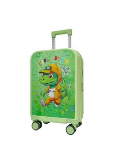 Golden Kids Luggage, 20 Inch Kids Lightweight 3D Trolley Bag, Suitcase with Cartoon Pattern, Travel Gift for Boys and Girls (Green)  - Image 1