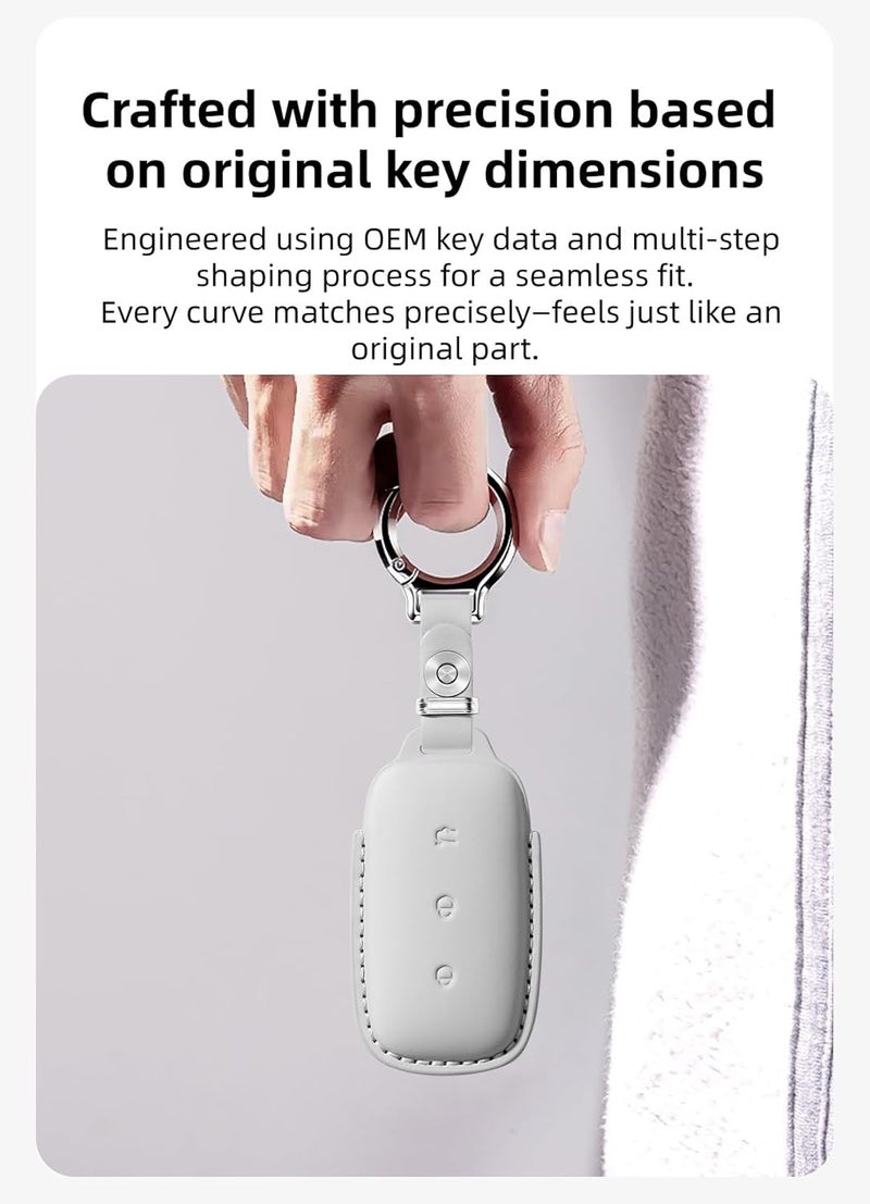 Suitable for Galaxy L6 car key sleeve layer cowhide high-grade key case Black - Image 5