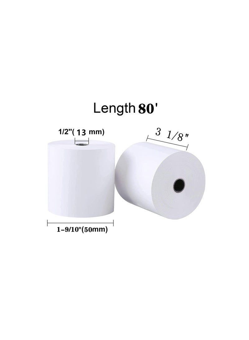 Terabyte (50 لفة) ورق حراري للإيصالات 80 × 50 3 1/8 بوصة 80' يناسب جميع طابعات سجلات النقد، وأجهزة نقاط البيع، وأجهزة بطاقات الائتمان، ستار ميكرونيكس SCP700، TSP100 خالي من BPA - BuyRegisterRolls - Image 2