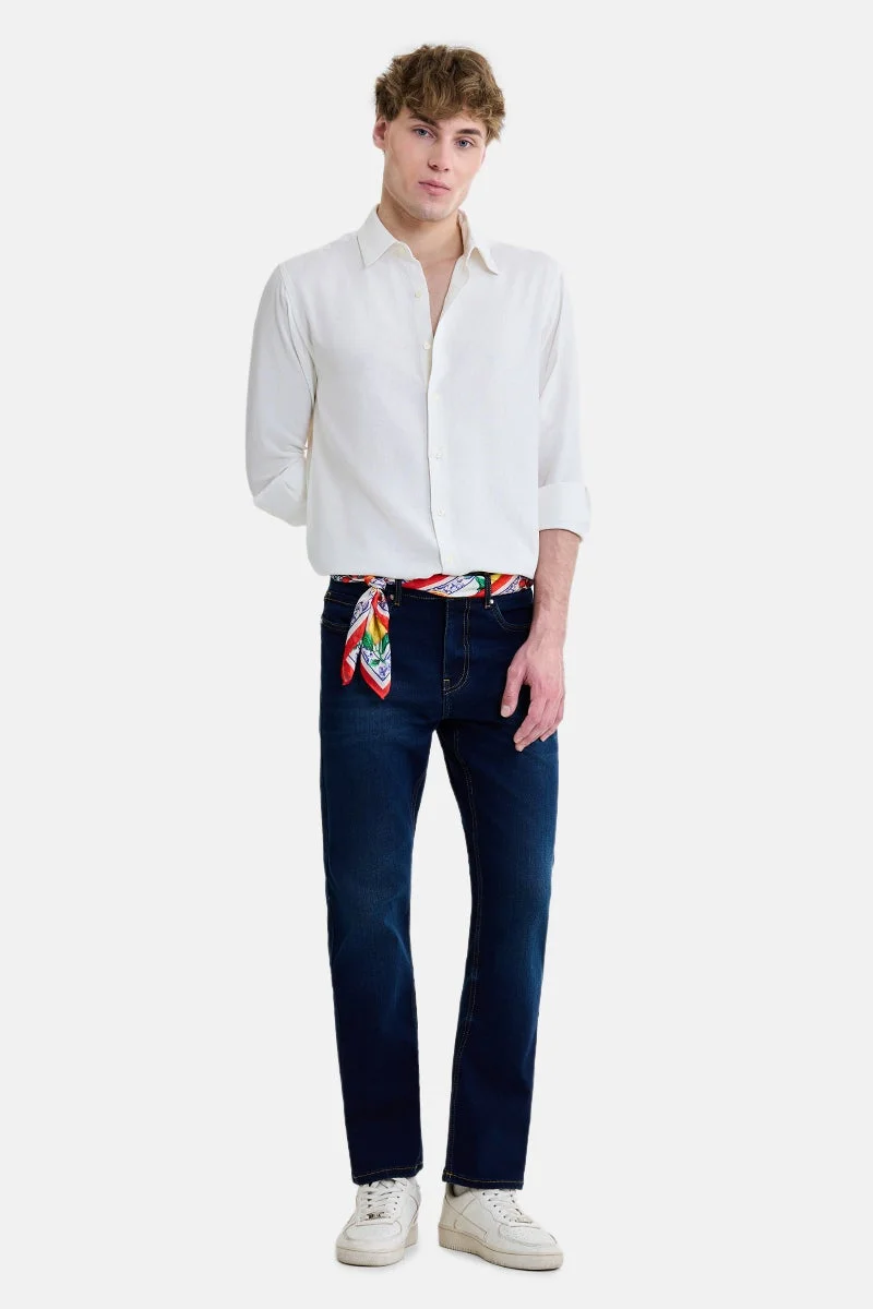 SNITCH White Textured Long Sleeve Regular Fit Shirt