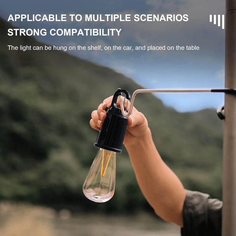 Wrixty Wrixty Rechargeable Camping Light Portable LED Camping Lanterns Bulbs 3 Lighting Modes Hanging Camping Lamp for Emergency Fishing Hiking Backpacking Power Outages Camping Essentials Oval  - Image 5