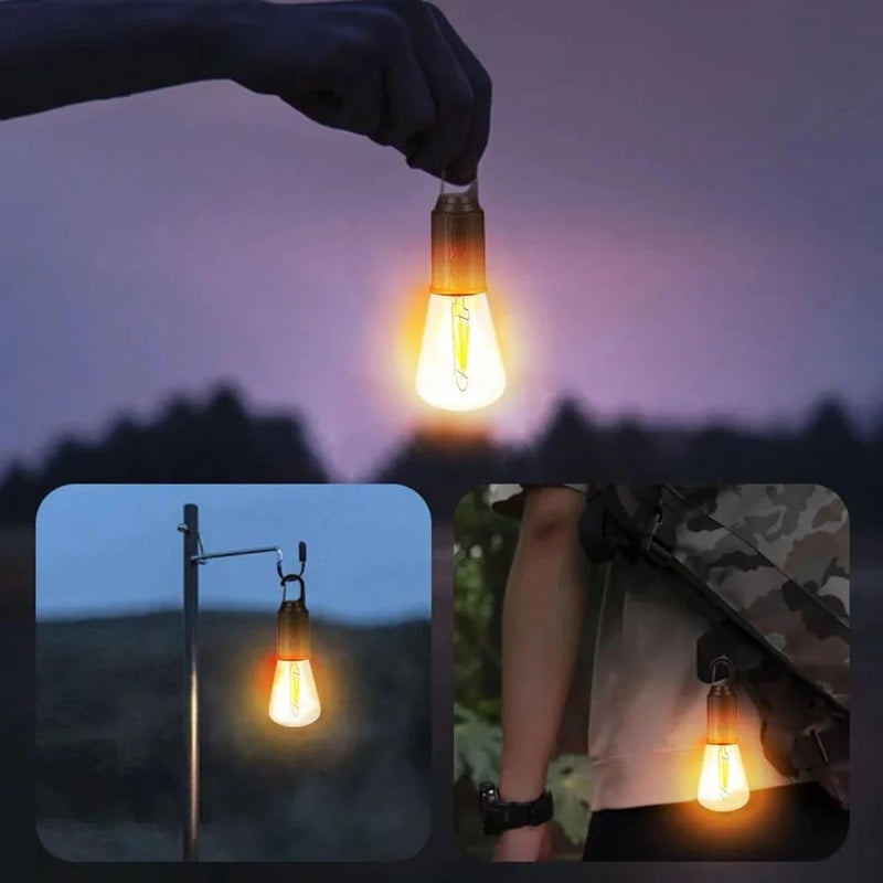 Wrixty Wrixty Rechargeable Camping Light Portable LED Camping Lanterns Bulbs 3 Lighting Modes Hanging Camping Lamp for Emergency Fishing Hiking Backpacking Power Outages Camping Essentials Oval  - Image 4