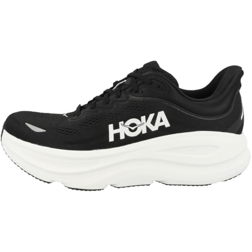 Hoka Men's Bondi 9 Sneaker, Black/White, 10.5 Wide - Image 1