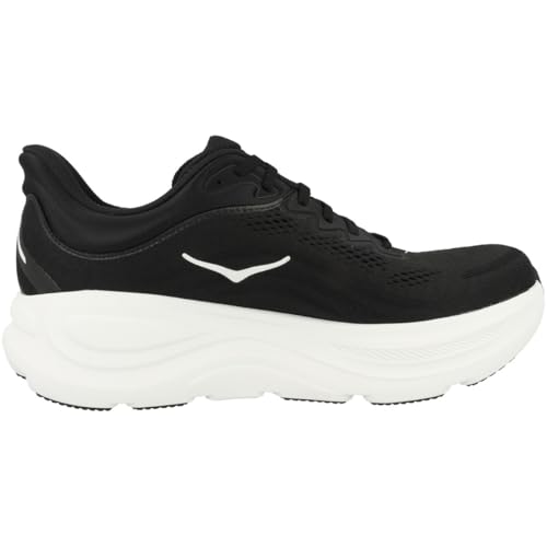 Hoka Men's Bondi 9 Sneaker, Black/White, 10.5 Wide - Image 3
