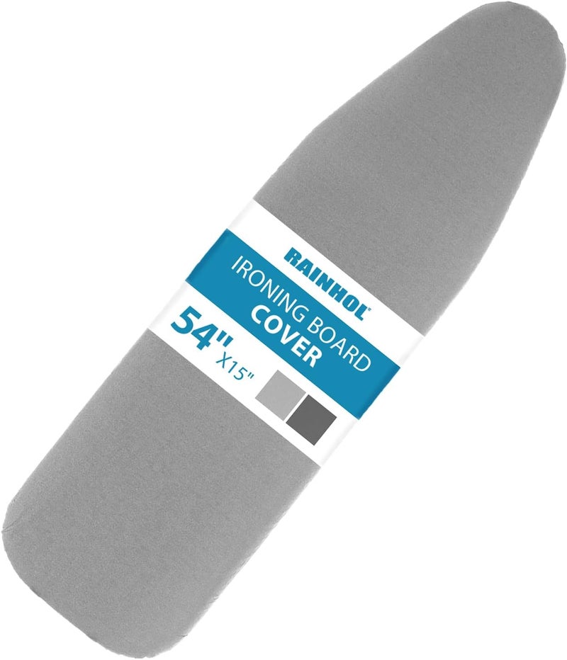 RAINHOL Ironing Board Cover and Pad 15x54, Full Size Extra Thick Padded Iron Board Cover with Aluminum Coated, Non Stick Stain and Scorch Resistant, Elastic Edge, Standard Size, Grey - Image 1