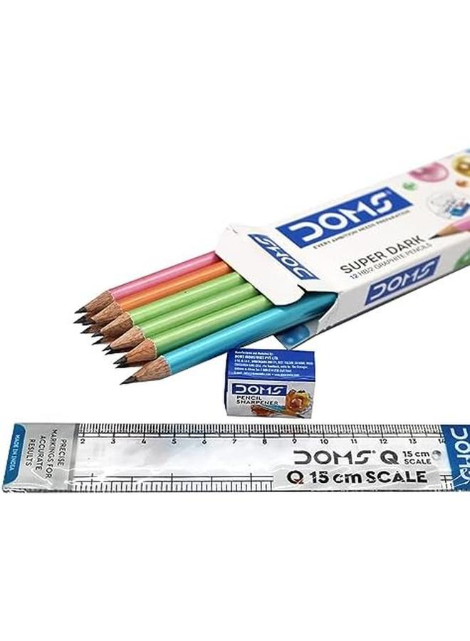 DOMS Wizdom Rt Super Dark Graphite Pencil 12 Pieces - Image 2
