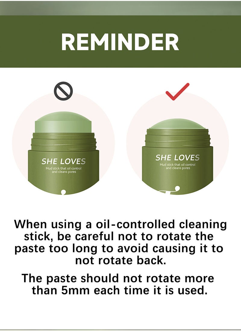 She Loves - Green Tea Deep Clearing Mud Stick Oil Control Deep Cleansing Moisturizing Soft Easy to Remove Mild Face Cleansing to Clean Pores and Soften Cuticle 45g - Image 1