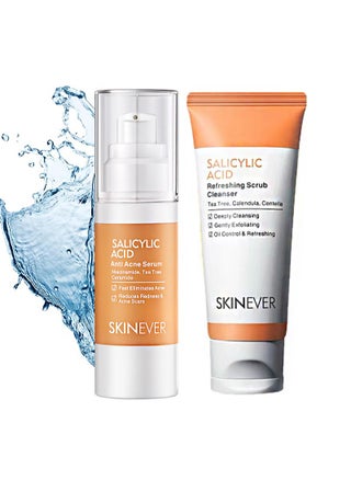 Salicylic Acid Cleanser And Skincare Kit，75ml Salicylic Acid Cleanser Refreshing Scrub + 20ml Salicylic Acid Anti Acne Serum，Helps Prevent Acne，Clears Blackheads，Reduces Acne Marks， And Repairs Damaged Skin - pzsku/Z7B9D81689831CDA71C19Z/45/_/1732935812/16305a9c-eb21-4498-b6a1-d0c6606246b8
