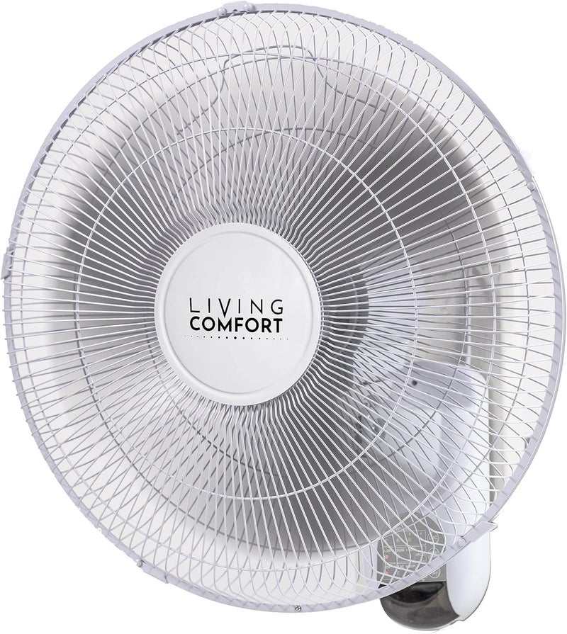 Comfort Zone Oscillating Wall Mount Fan with Adjustable Vertical Tilt, 16 inch, 3 Speed, Metal Grille, 90 Degree Oscillation, 3 Modes: Normal, Pulse, and Sleep, 4H Timer, & Wi-Fi App Control, White - Image 5