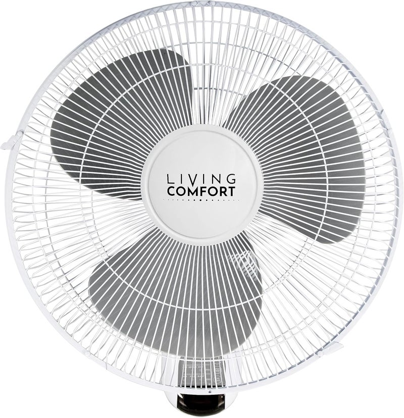 Comfort Zone Oscillating Wall Mount Fan with Adjustable Vertical Tilt, 16 inch, 3 Speed, Metal Grille, 90 Degree Oscillation, 3 Modes: Normal, Pulse, and Sleep, 4H Timer, & Wi-Fi App Control, White - Image 2