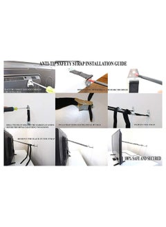ECVV Anti-Tip TV/Furniture Straps Heavy Duty Strap and Plastic Parts with Child Drawer Safety Locks Adjustable Furniture Straps Furniture Anchors TV Wall Straps for Baby Proofing(2 pcs)  - Image 4