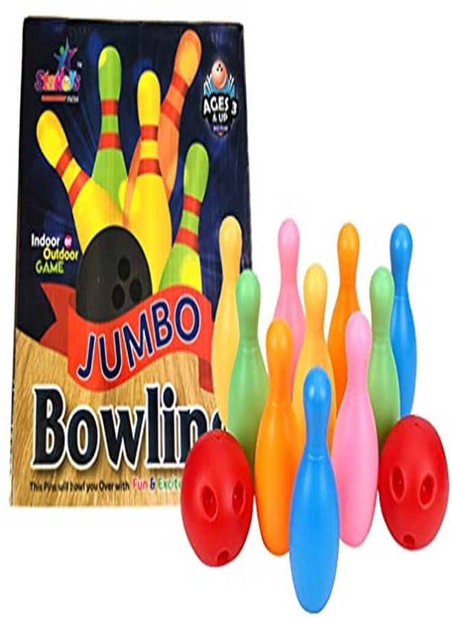 Evisha مجموعة ألعاب بطولة البولينج لكبار السن من إيفيشا، تتضمن زجاجة تحتوي على 10 دبابيس وكرتين متعددتي الألوان | ألعاب داخلية أو خارجية للأطفال - Image 2
